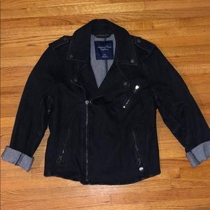 American Eagle Dark Denim Moto Jacket